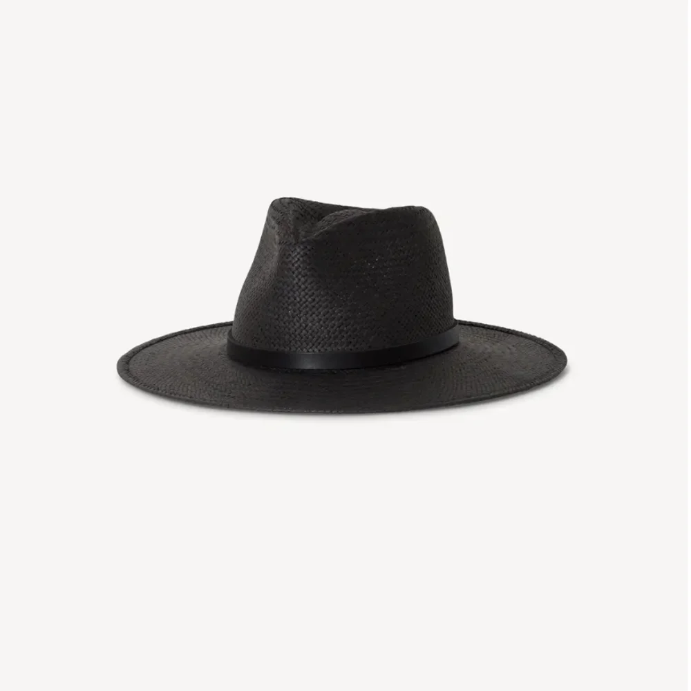 $287 Janessa Leone Sherman Straw Fedora In black XL - Picture 5 of 12